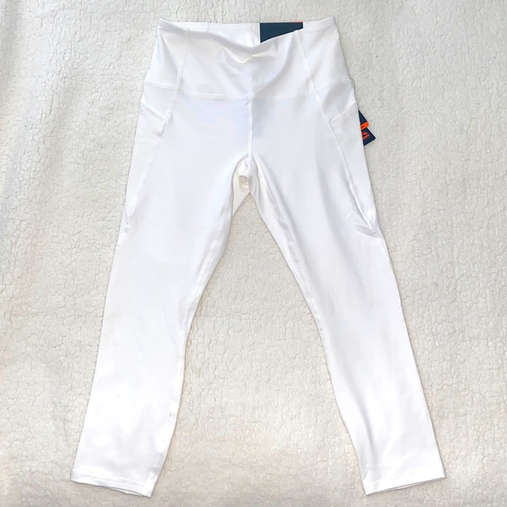 RBX White Workout Leggings - Capri length, SMALL